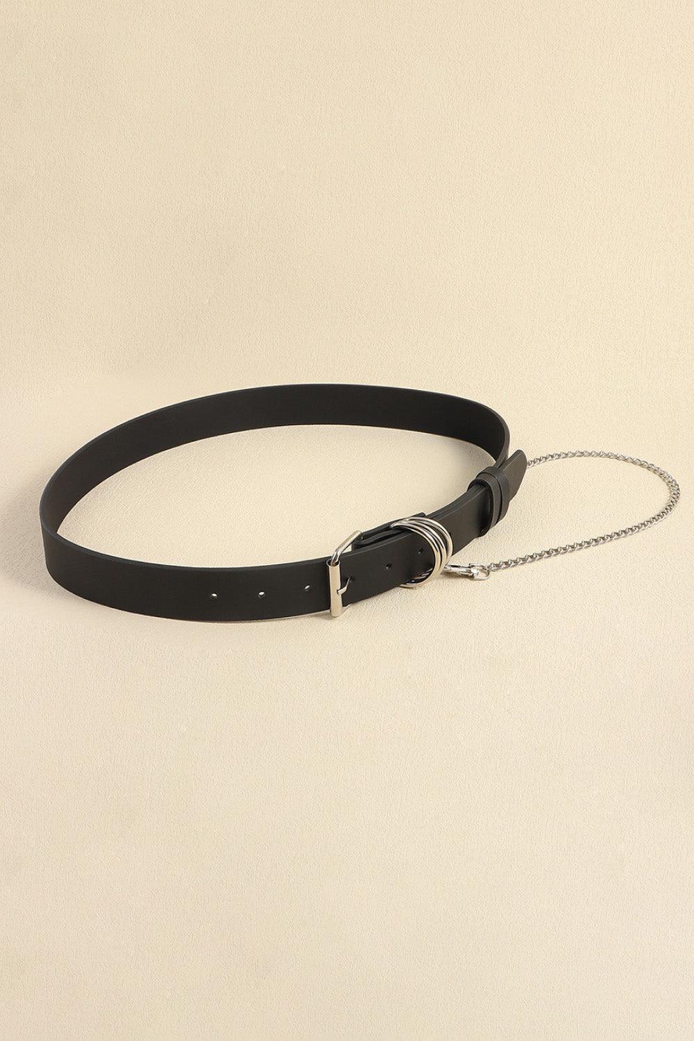 PU Leather Alloy Chain Belt - 808Lush