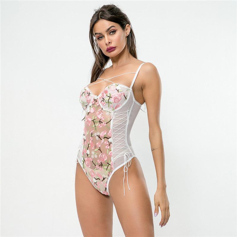 Floral Printing One-Piece Sexy Teddies