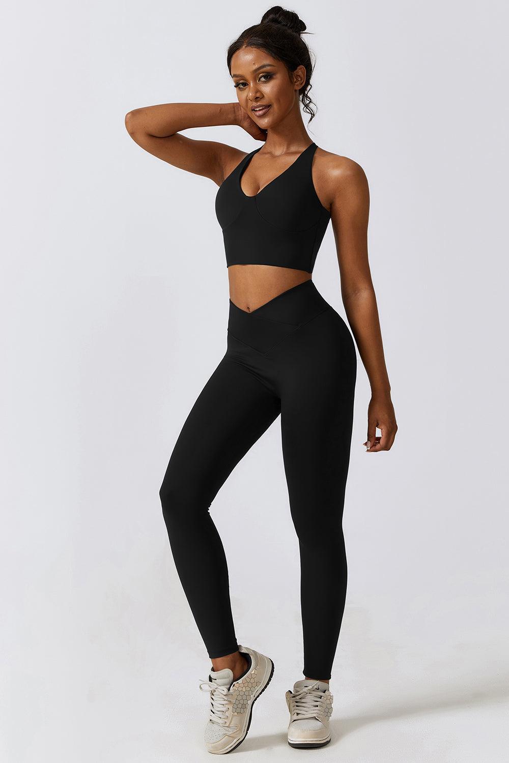 Crisscross Sports Bra and Leggings Set - 808Lush