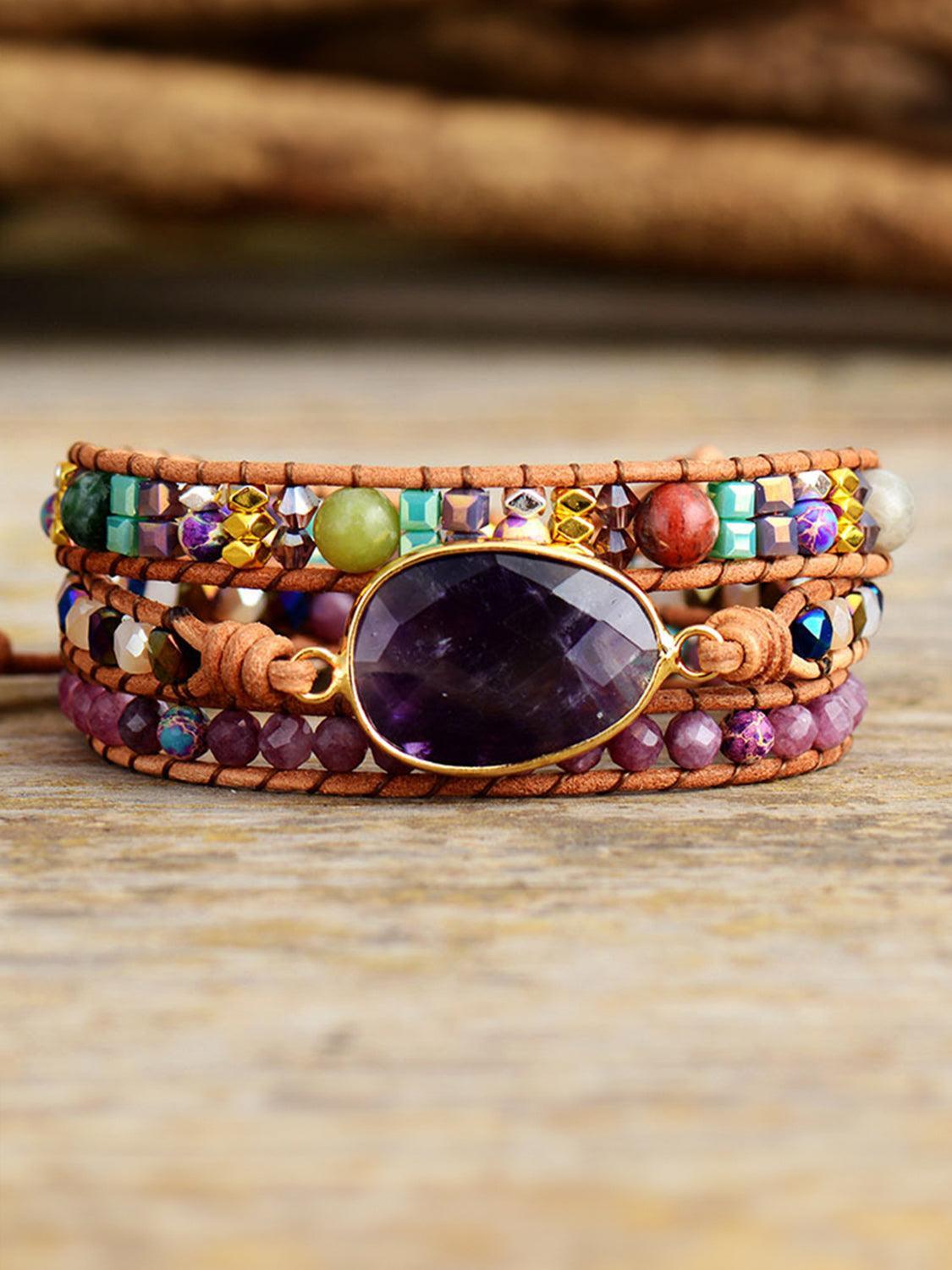 Triple-Layer Amethyst Bracelet - 808Lush