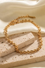 Heart Chain Lobster Clasp Bracelet - 808Lush