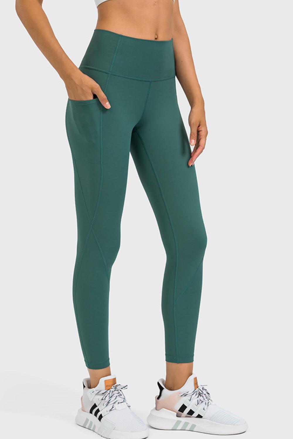 High Rise Yoga Leggings with Side Pocket - 808Lush