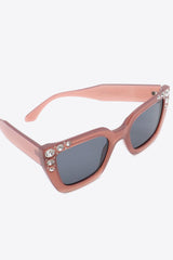 Inlaid Rhinestone Polycarbonate Sunglasses - 808Lush