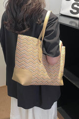 Chevron Straw Tote Bag - 808Lush