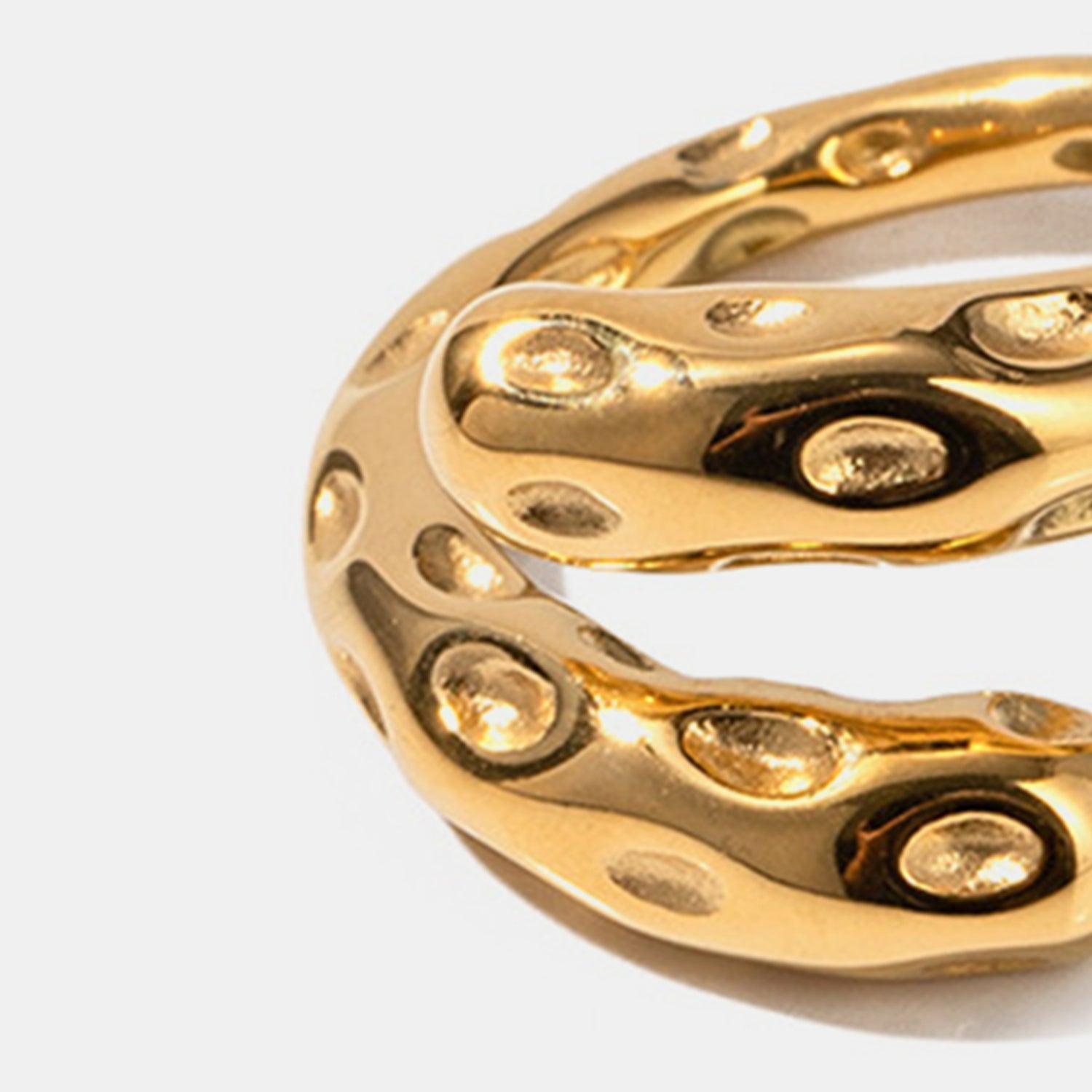 Titanium Steel Gold-Plated Bypass Ring - 808Lush