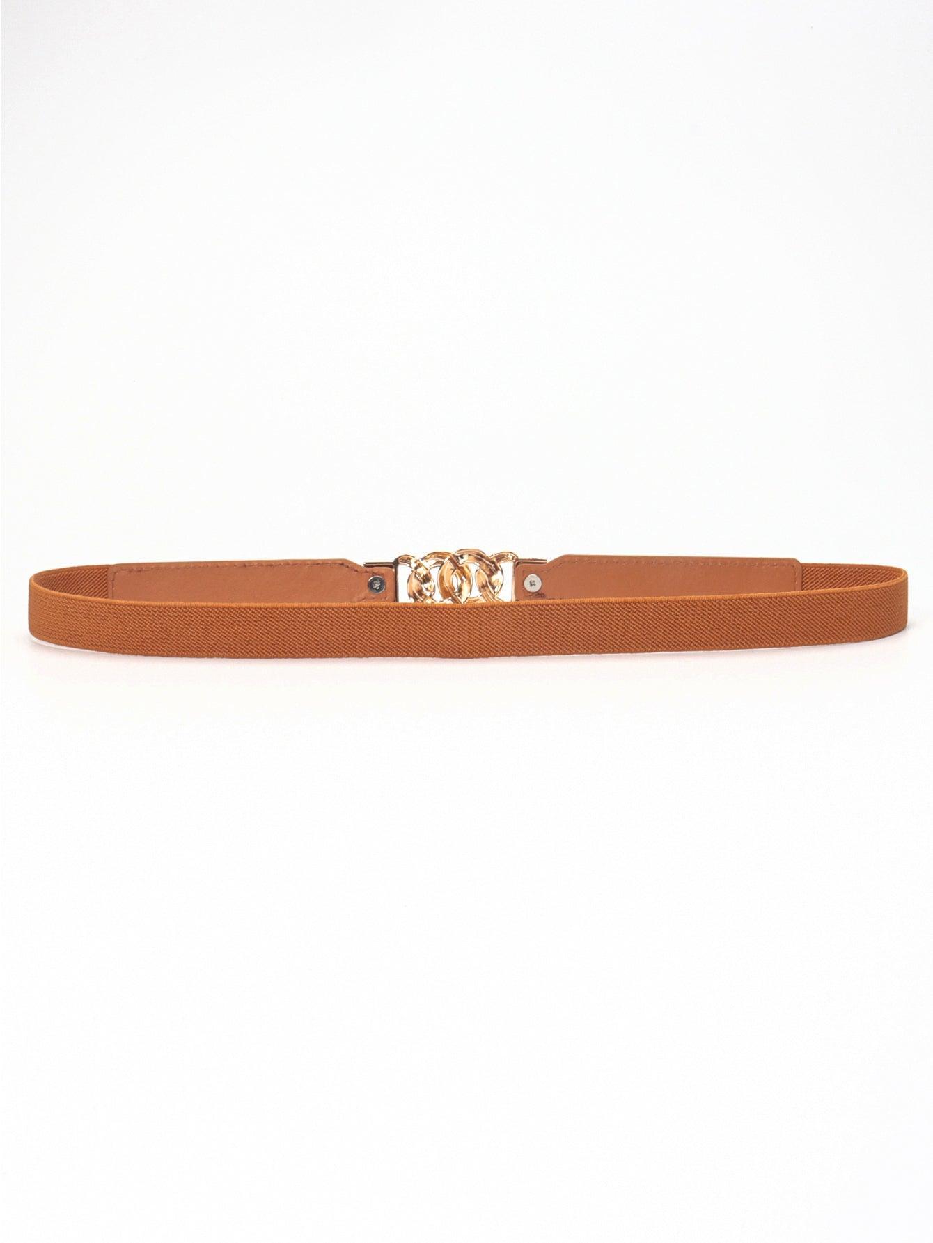 Zinc Alloy Buckle Elastic PU Belt - 808Lush