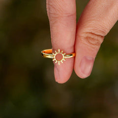 Sun Shape 18K Gold-Plated Ring - 808Lush