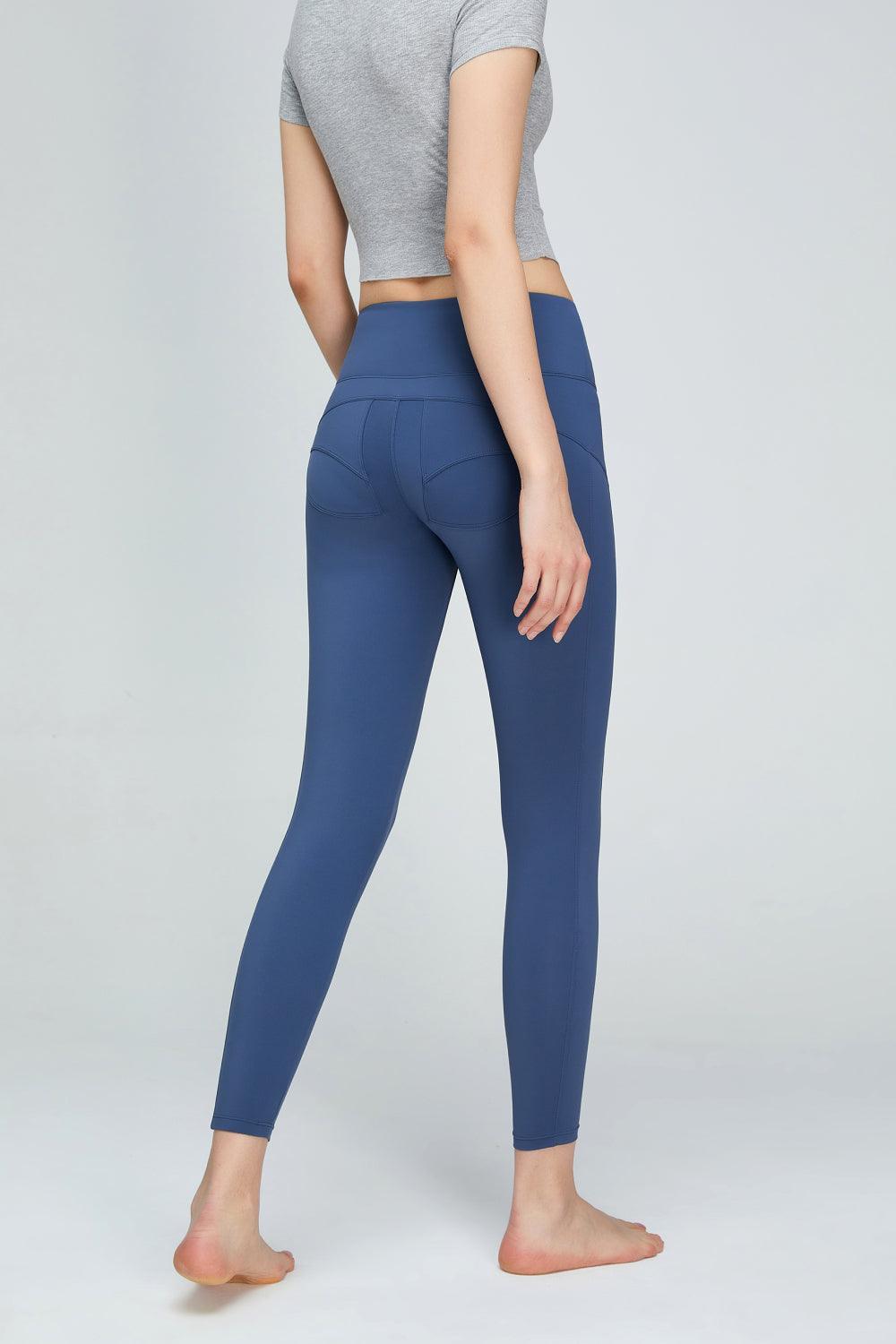 Seam Detail Wide Waistband Sports Leggings - 808Lush