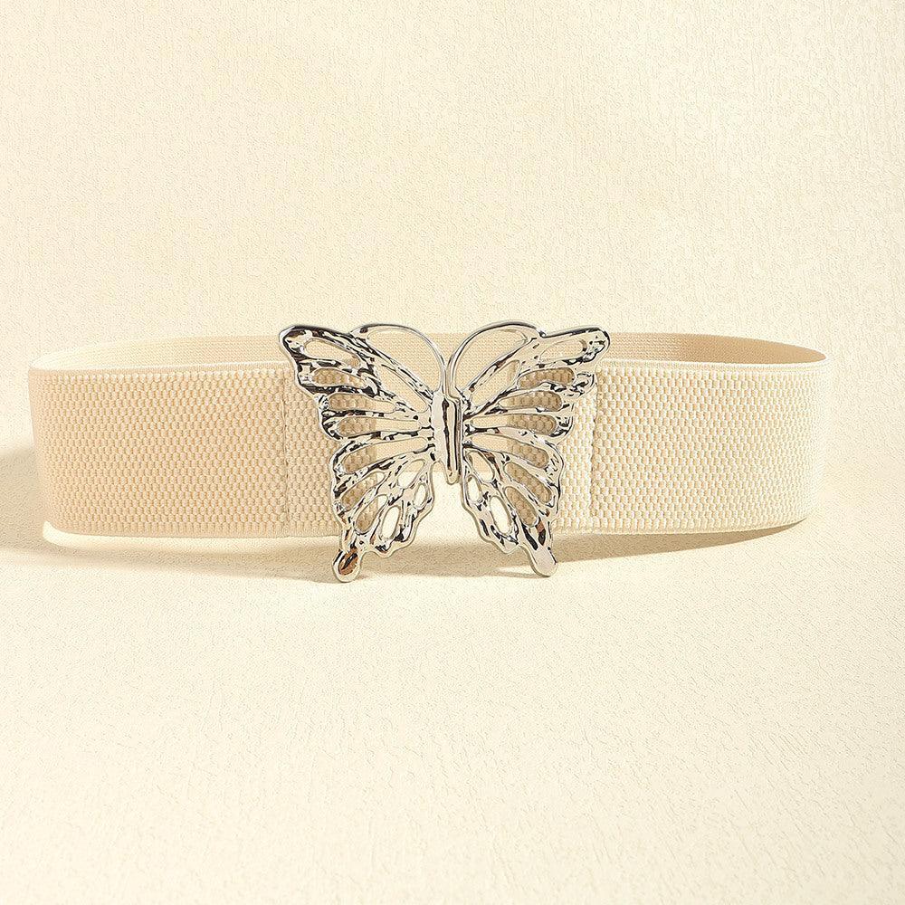 Butterfly Alloy Buckle Elastic Belt - 808Lush