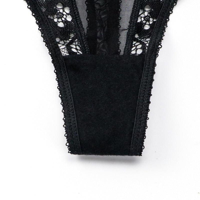 Sexy Lace T Back Women Transparent Cutout T-Shaped Panties - 808Lush