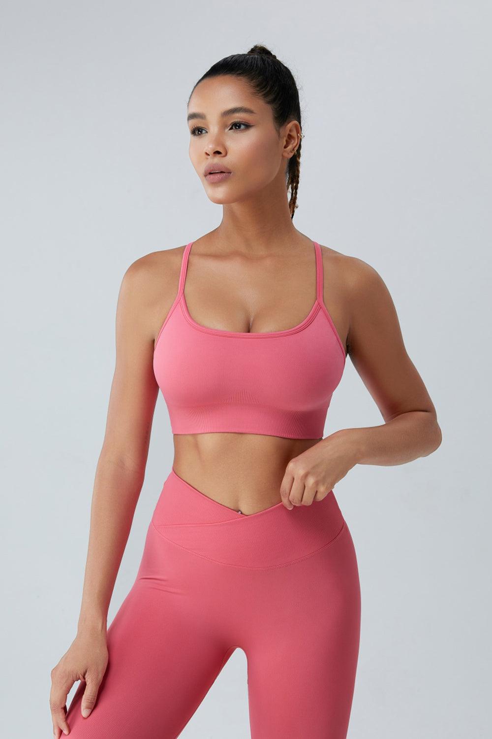 Crisscross Spaghetti Strap Active Bra - 808Lush