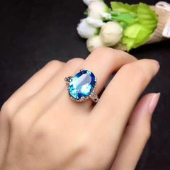 Platinum-Plated Artificial Gemstone Ring - 808Lush