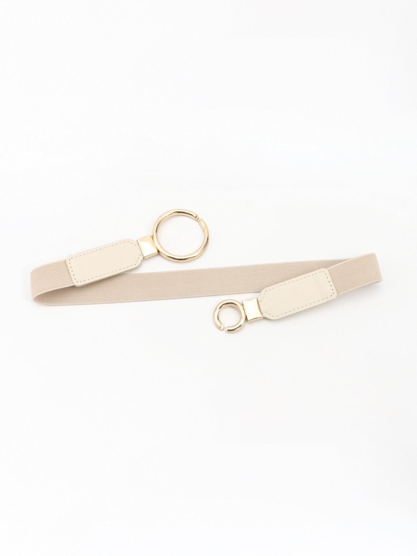 Double Ring Buckle Elastic PU Belt - 808Lush