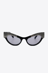 UV400 Rhinestone Trim Cat-Eye Sunglasses - 808Lush