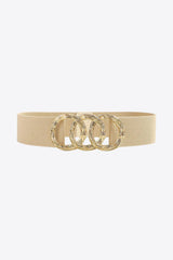 Zinc Alloy Buckle Elastic Wide Belt - 808Lush