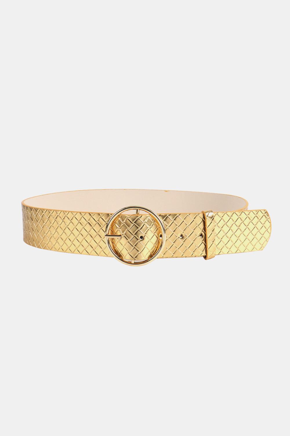 PU Leather Circle Shape Buckle Belt - 808Lush