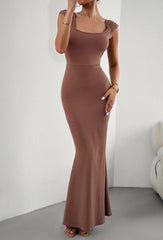 Cap Sleeve Scoop Neck Maxi Dress - 808Lush