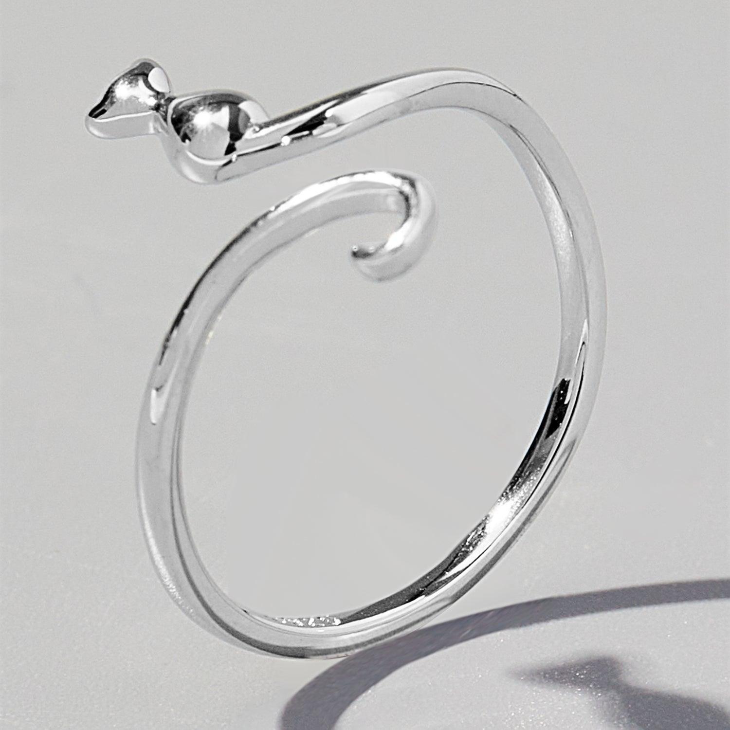 Cat Shape 925 Sterling Silver Ring - 808Lush