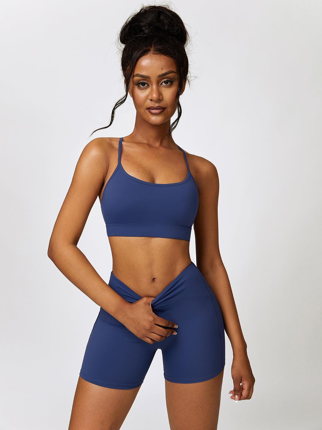 Sport Bra and Wide Waistband Shorts Set - 808Lush