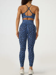 Leopard Crisscross Top and Leggings Active Set - 808Lush