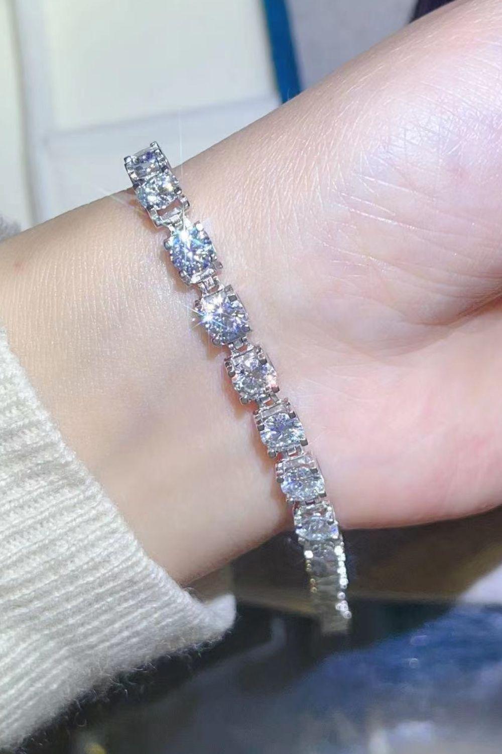 10 Carat Moissanite Platinum-Plated Bracelet - 808Lush