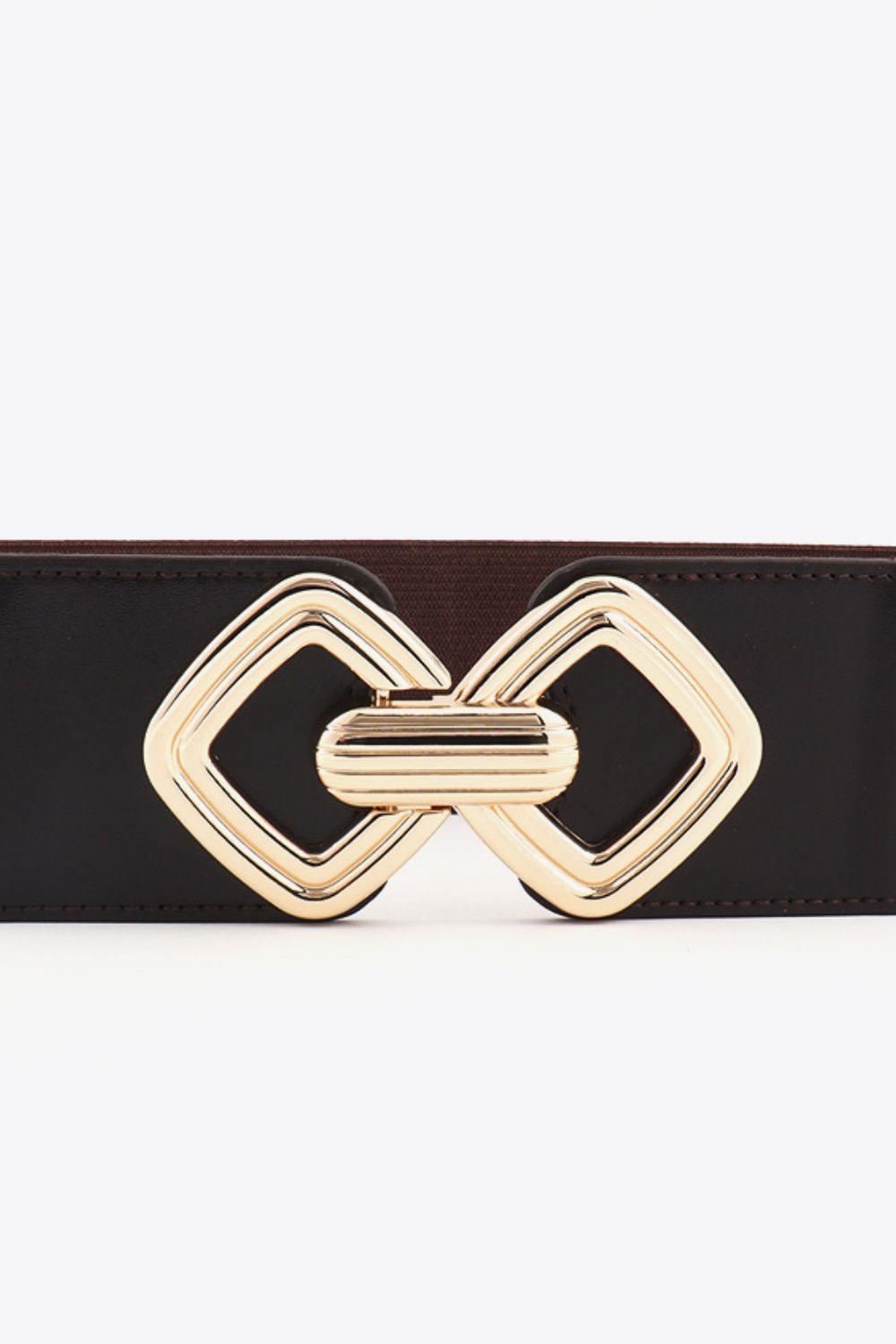 Geometric Buckle Elastic Wide Belt - 808Lush