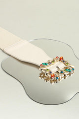 Multicolored Leaf Buckle Elastic Belt - 808Lush