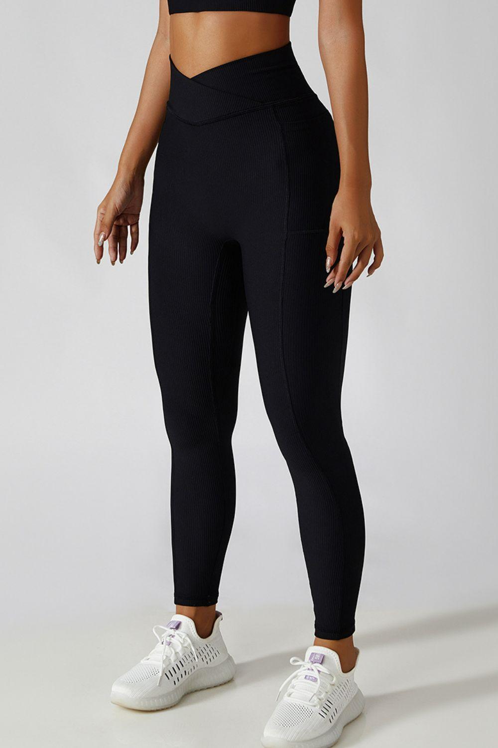 Basic Bae Crossover Waist Active Leggings - 808Lush