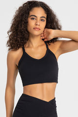 Crisscross Back V-Neck Sports Bra - 808Lush