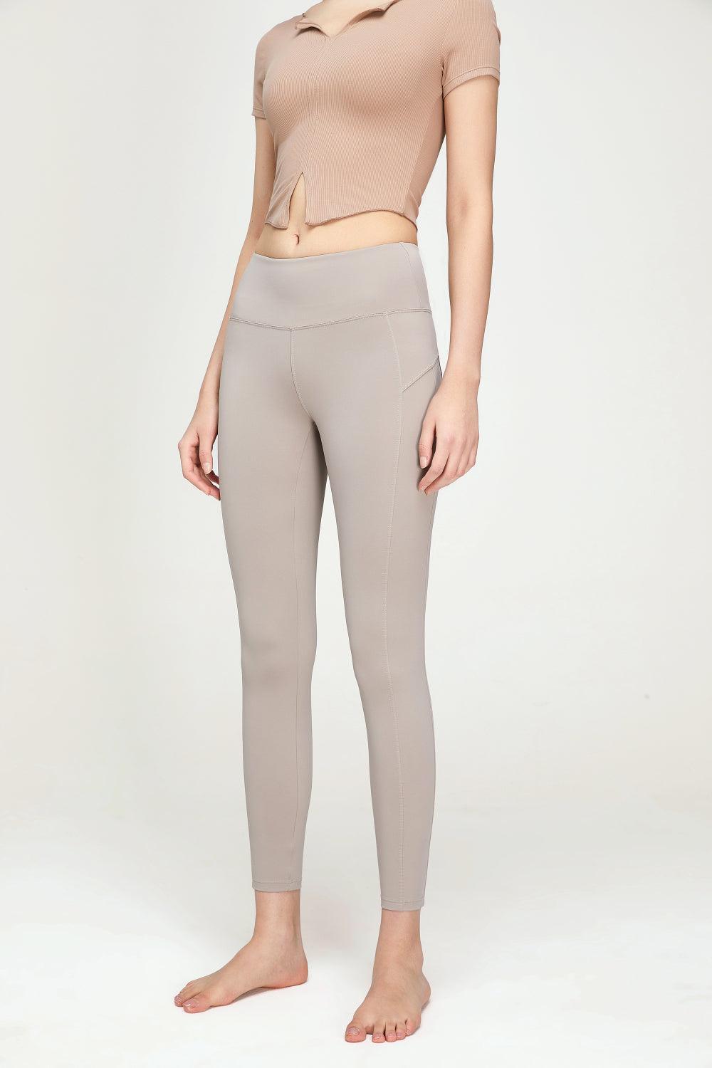 Seam Detail Wide Waistband Sports Leggings - 808Lush