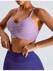 Ruched Crisscross Active Bra - 808Lush