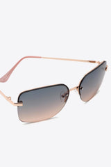 Rhinestone Heart Metal Frame Sunglasses - 808Lush