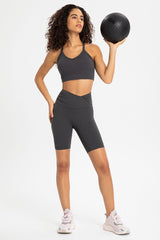 Crisscross Back V-Neck Sports Bra - 808Lush