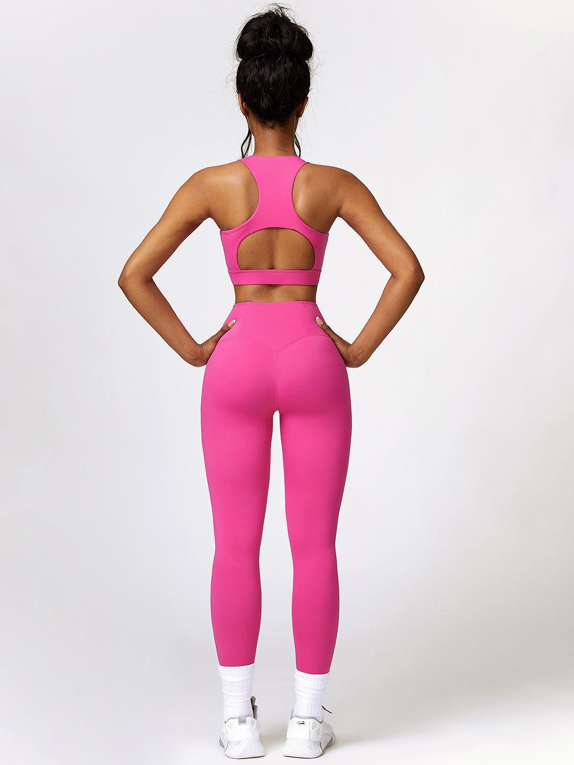 Cutout Cropped Sport Tank and Leggings Set - 808Lush