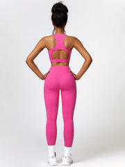 Cutout Cropped Sport Tank and Leggings Set - 808Lush