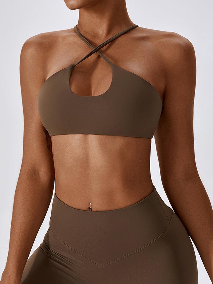 Cropped Halter Neck Sports Bra - 808Lush