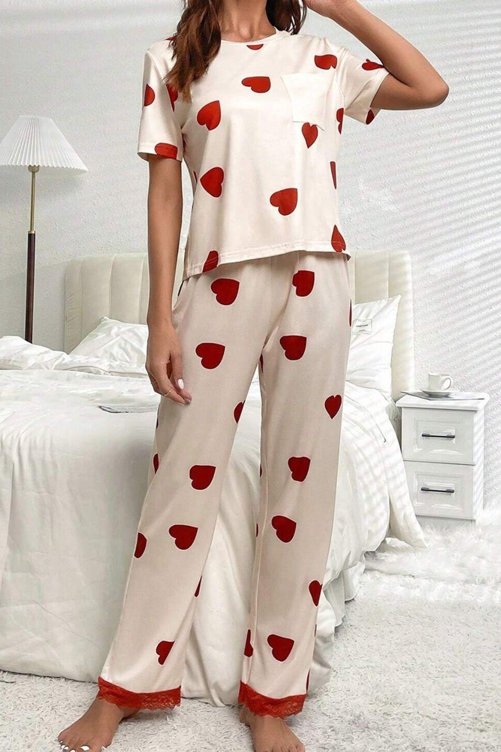 Pocketed Round Neck Top and Drawstring Pants Lounge Set - 808Lush