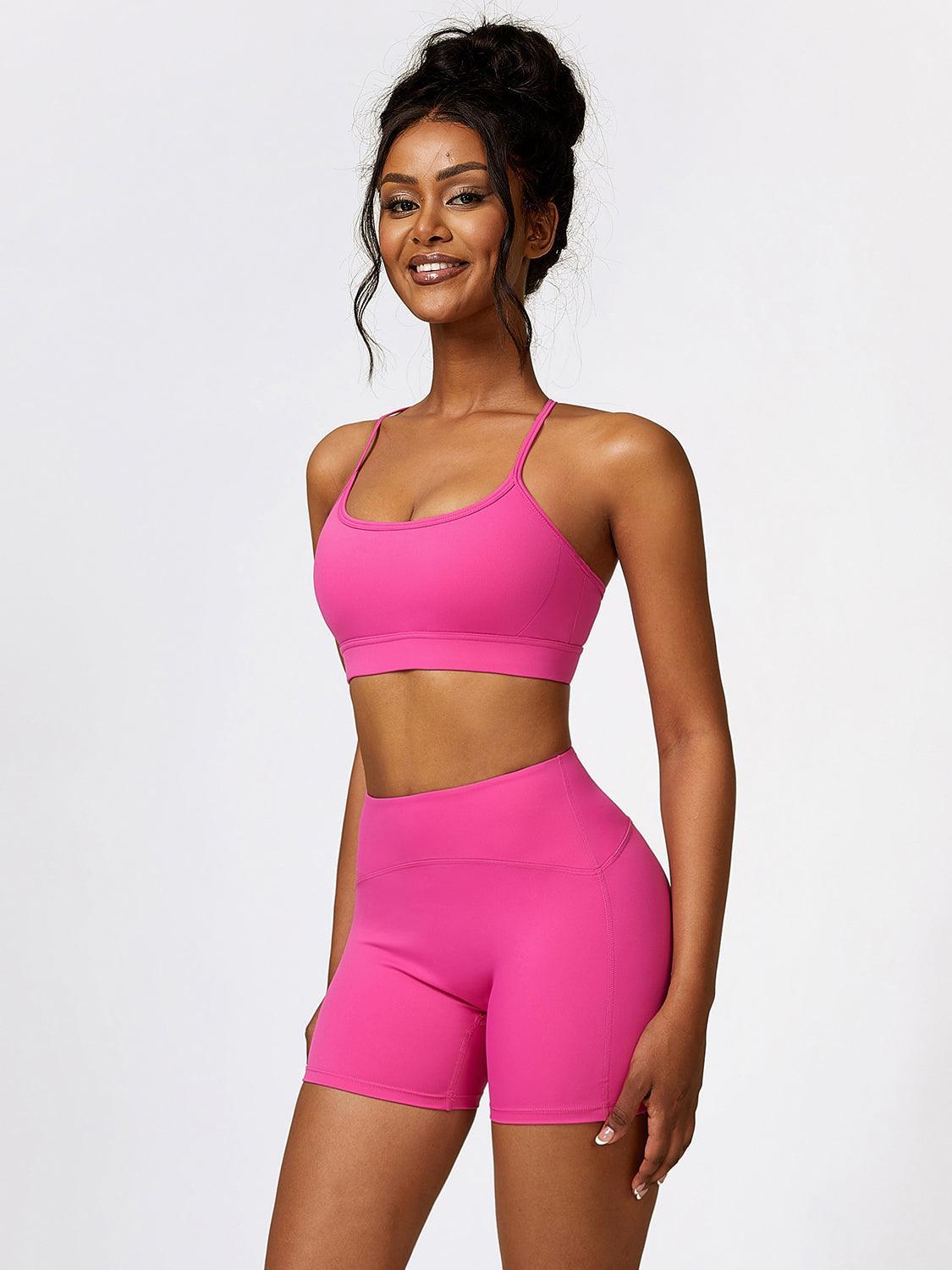 Sport Bra and Wide Waistband Shorts Set - 808Lush