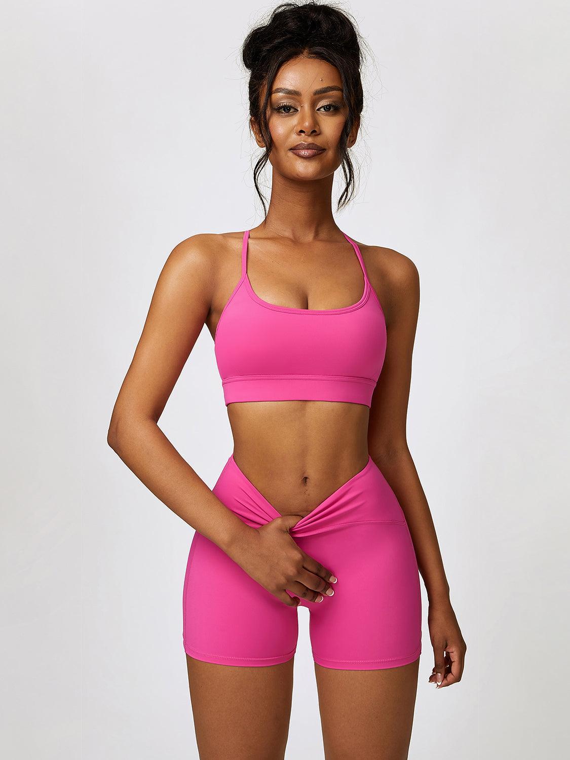 Sport Bra and Wide Waistband Shorts Set - 808Lush