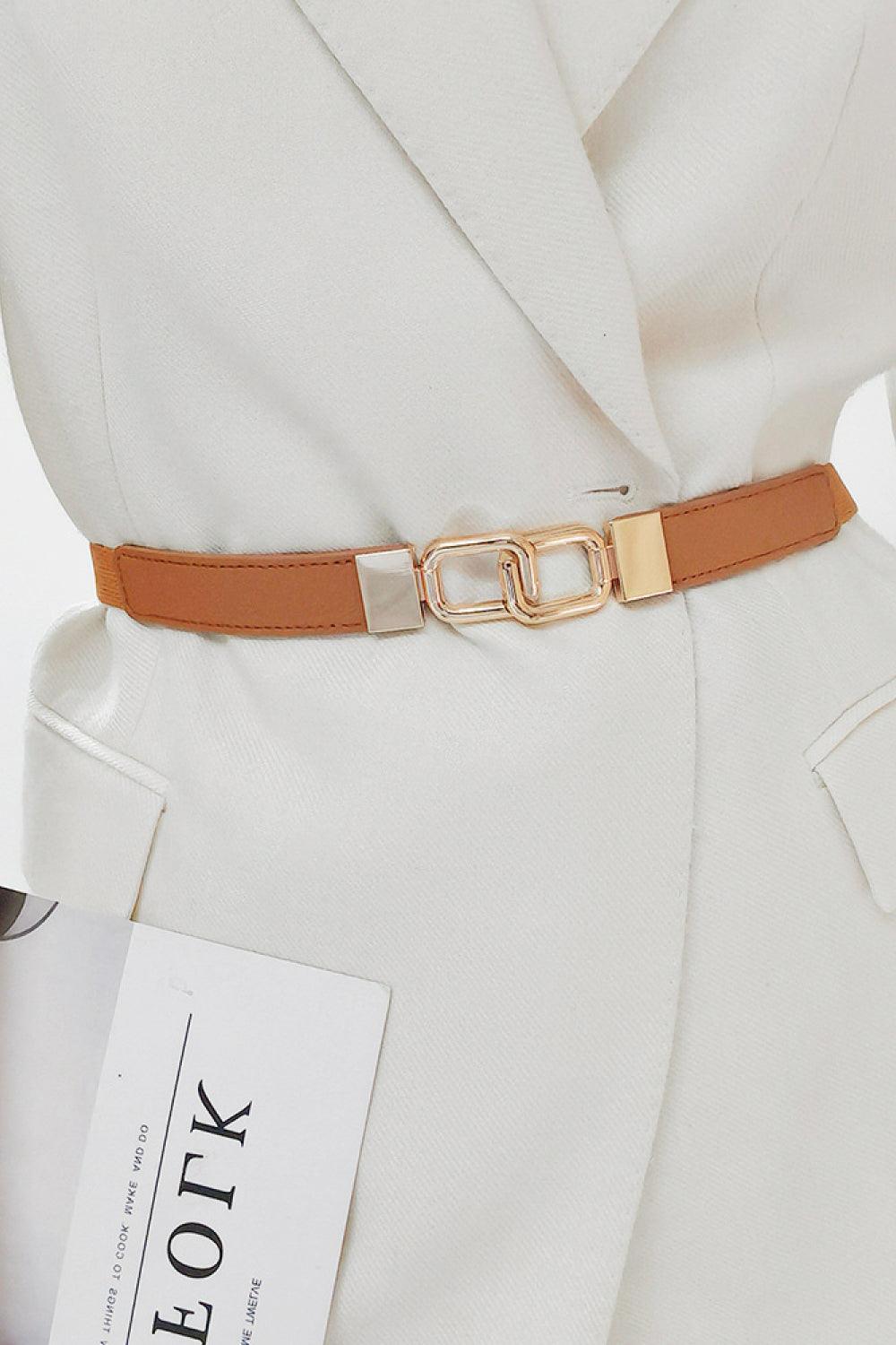 Geometric Double Buckle Elastic Belt - 808Lush