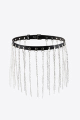 Fringed Chain PU Leather Belt - 808Lush