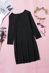 Cutout Round Neck Long Sleeve Mini Dress - 808Lush