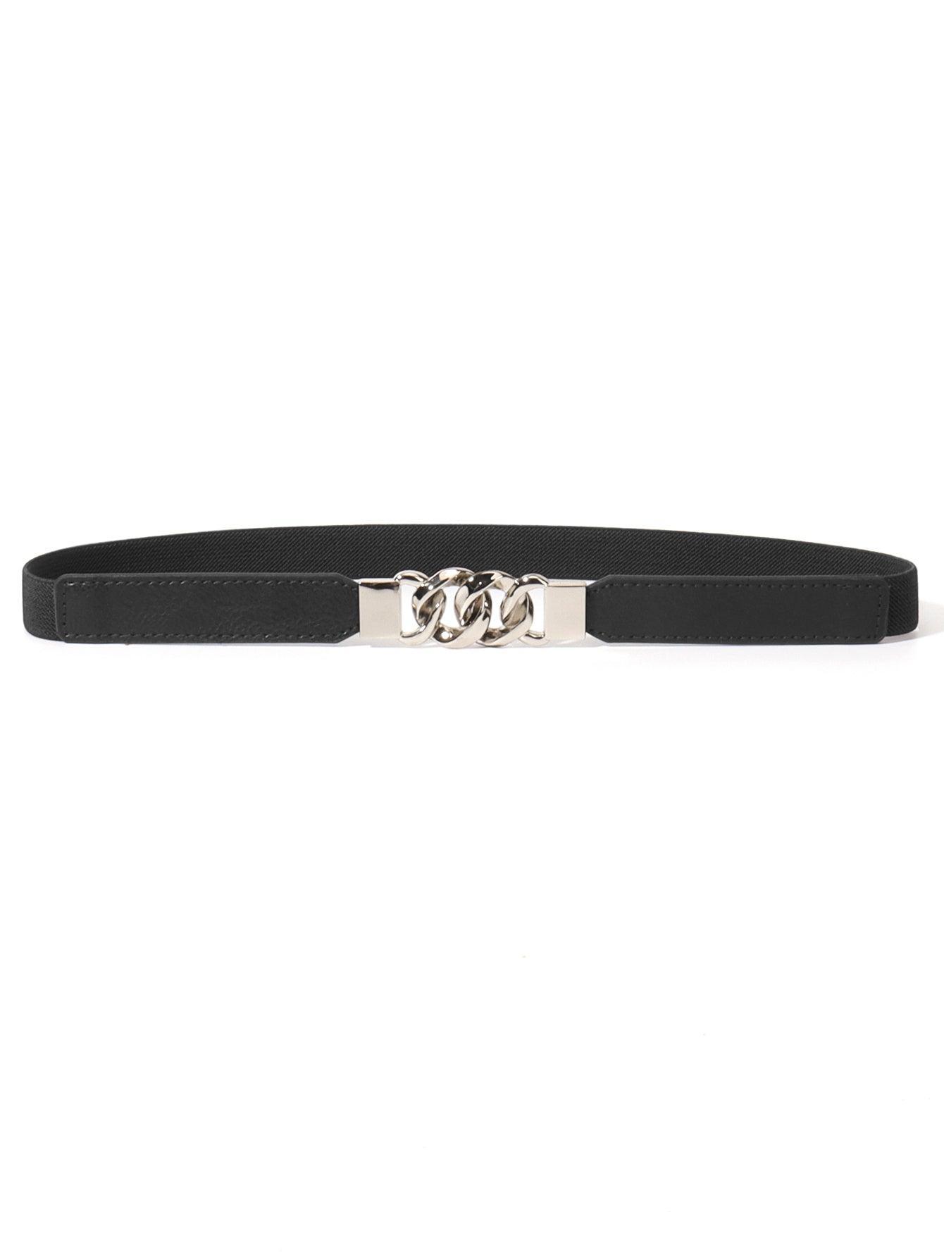 Zinc Alloy Buckle Elastic PU Belt - 808Lush