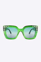 Inlaid Rhinestone Polycarbonate Sunglasses - 808Lush