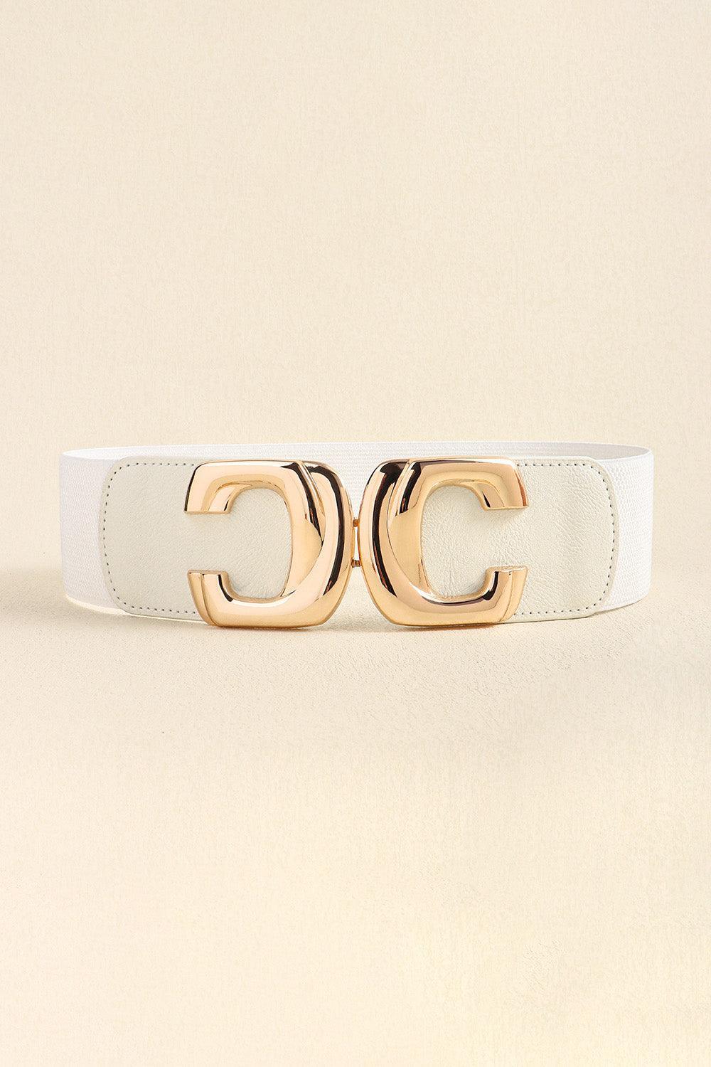 Zinc Alloy Buckle Elastic Wide Belt - 808Lush