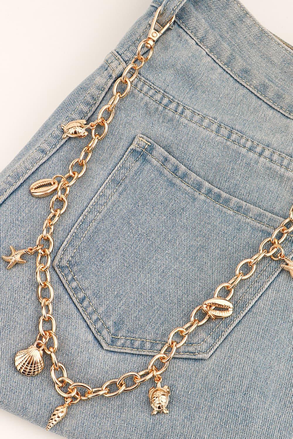 Sea Element Charm Iron Chain Belt - 808Lush