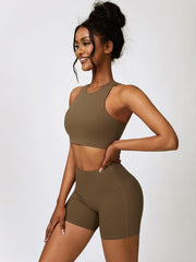 Cutout Cropped Sport Tank and Shorts Set - 808Lush