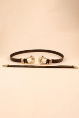 Double Buckle PU Leather Belt - 808Lush