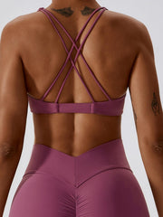 Yoga V-Neck Twisted Sleeveless Sports Bra - 808Lush