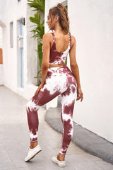 Tie-dye Crop Top and Leggings Set - 808Lush